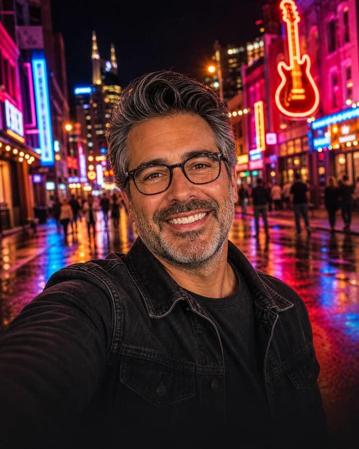 Neon Broadway Selfie